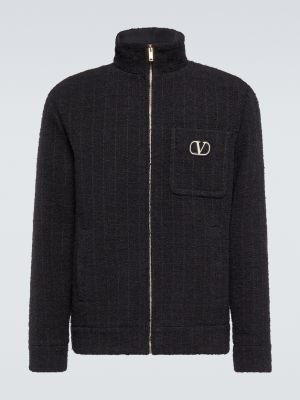 Твидовый пиджак Valentino черный