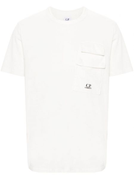 Bavlněné tričko s potiskem C.p. Company bílé
