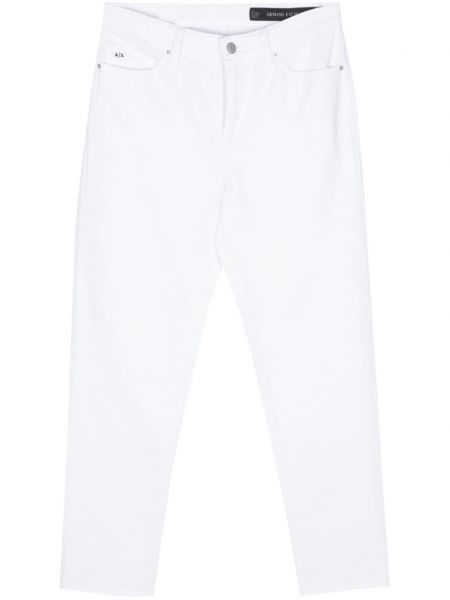 Skinny fit džínsy s výšivkou Armani Exchange biela