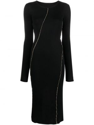 Bavlněné midi šaty Helmut Lang černé