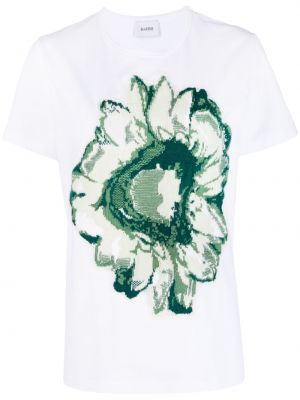 Koszulka z kaszmiru w kwiatki Barrie biała