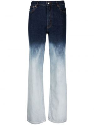 Дънки straight leg с tie-dye ефект A.p.c. синьо