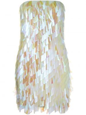 Koktejlové šaty s flitry The Attico bílé