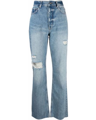 Nødlidende straight jeans Anine Bing blå