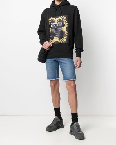 Sudadera con capucha oversized Versace Jeans Couture negro
