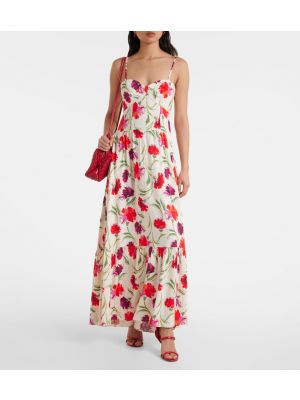 Virágos hosszú ruha Diane Von Furstenberg piros