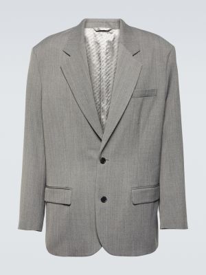 Шерстяной пиджак оверсайз Acne Studios серый