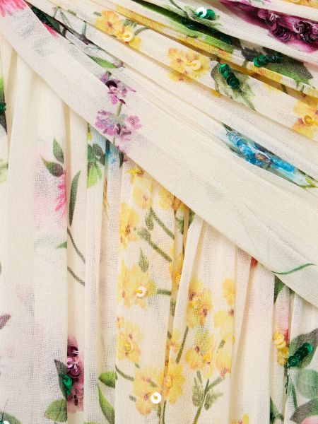 Robe longue à imprimé Costarellos blanc