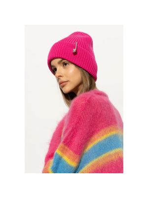 Berretto di lana di lana Versace rosa