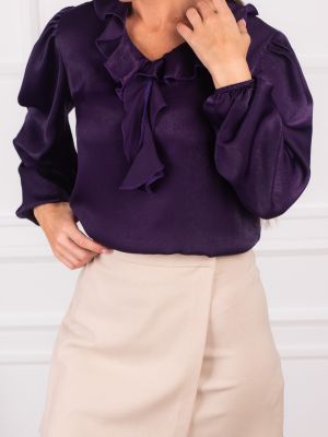 Bluză din satin din bumbac Armonika violet