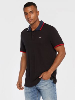 Polo Tommy Jeans μαύρο