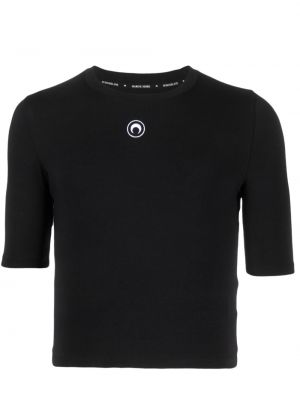 T-shirt mit stickerei Marine Serre schwarz