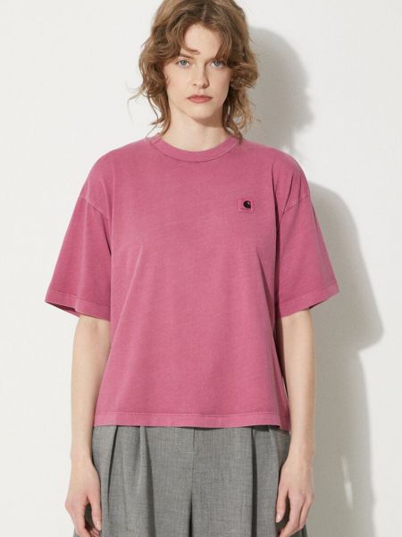 Бавовняна футболка Carhartt Wip рожева