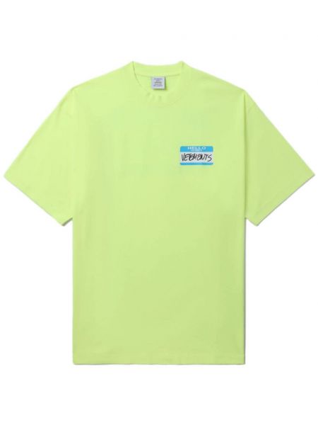 T-shirt en coton à imprimé Vetements jaune