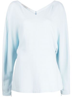 Bluse mit v-ausschnitt Stella Mccartney blau