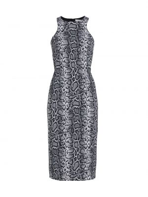 Платье миди с вырезом на спине со змеиным принтом Michael Kors Collection черное