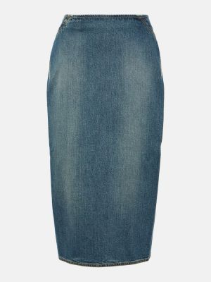 Spódnica jeansowa Alaïa niebieska