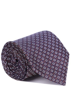 Шелковый галстук с принтом Canali коричневый