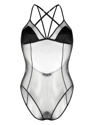 Body cu decolteu în v transparente Dolce & Gabbana negru