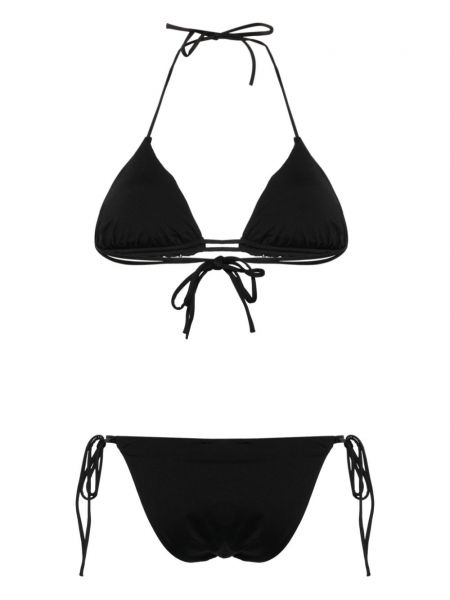 Geblümt bikini mit stickerei Ermanno Scervino schwarz