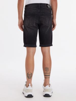 Slim fit priliehavé džínsové šortky Calvin Klein Jeans čierna
