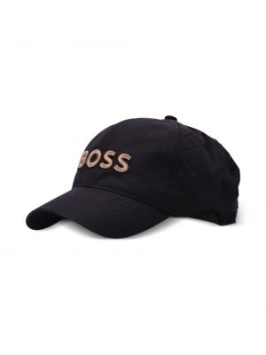 Haftowana czapka z daszkiem bawełniana Boss czarna