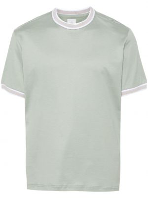 Bombažna majica s črtami Eleventy zelena