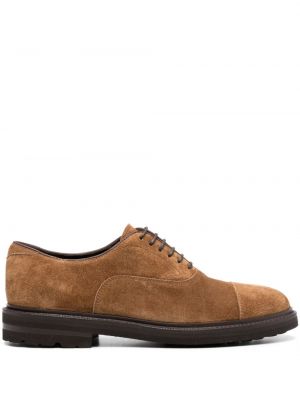 Pantofi oxford cu șireturi din piele de căprioară din dantelă Henderson Baracco maro