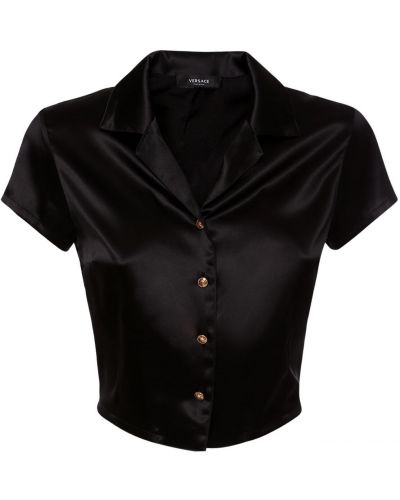 Jedwabna satynowa piżama Versace czarna