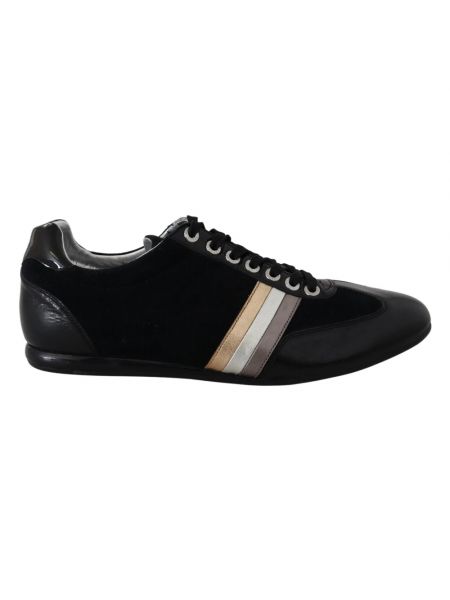 Sneakersy skórzane casual Dolce And Gabbana czarne