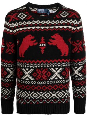 Bombažni pleten pulover z vezenjem Polo Ralph Lauren