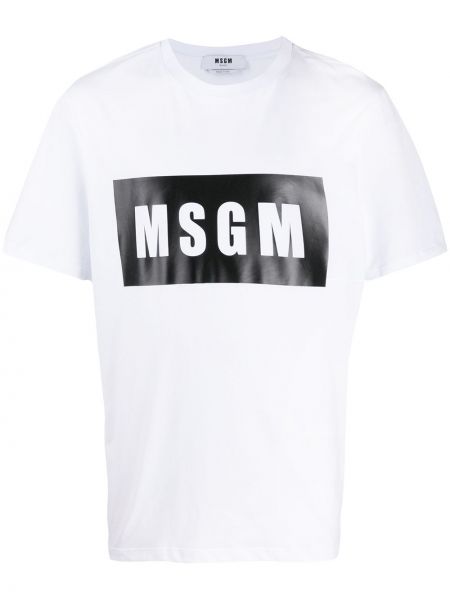 T-shirt à imprimé Msgm blanc