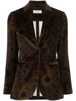 Zamatové sako s potlačou s paisley vzorom Circolo 1901 hnedá