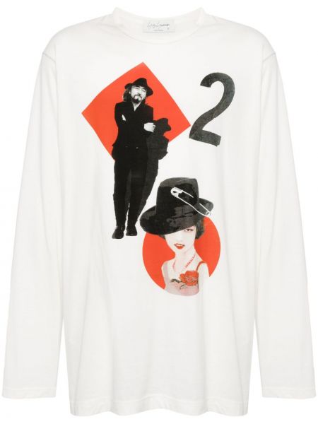 Kokvilnas t-krekls ar apdruku Yohji Yamamoto