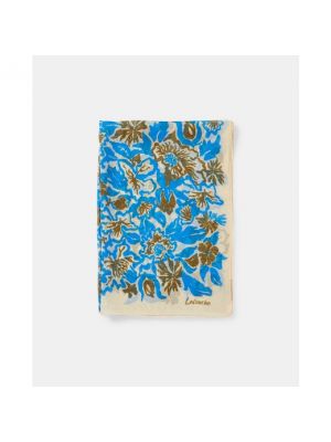 Bufanda de seda de flores con estampado Latouche azul