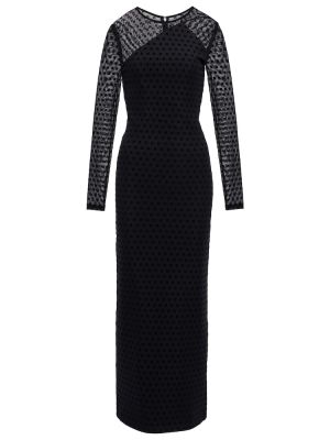 Midi šaty se síťovinou Rotate Birger Christensen černé
