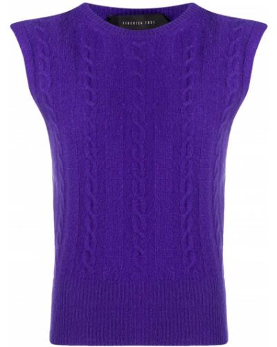 Jersey sin mangas de cuello vuelto de tela jersey Federica Tosi violeta