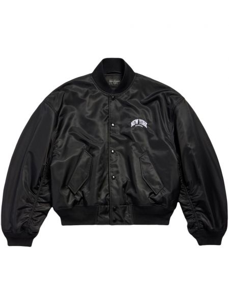 Bomber jakna s vezom Balenciaga crna