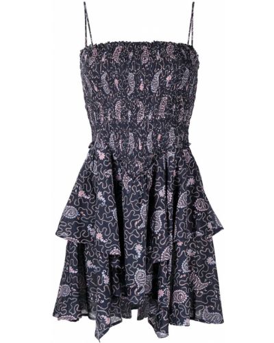 Mini vestido de cachemir con estampado con estampado de cachemira Isabel Marant étoile azul