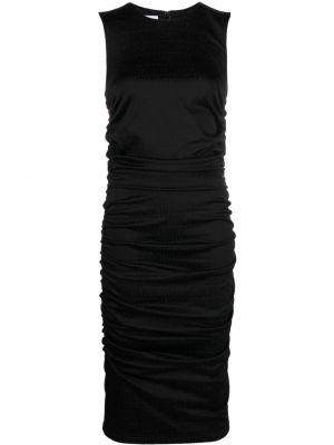 Žakárové midi šaty Moschino černé