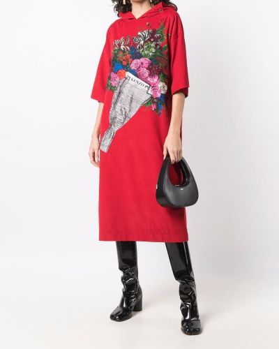 Mustriline lilleline kleit Kenzo punane