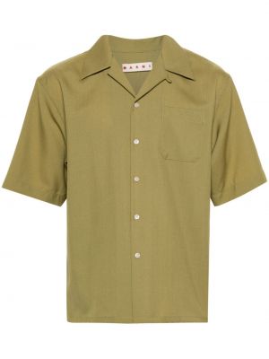 Woll hemd mit tropischem muster Marni grün