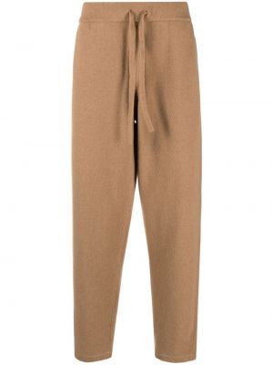 Pantaloni di lana in maglia Roberto Collina marrone