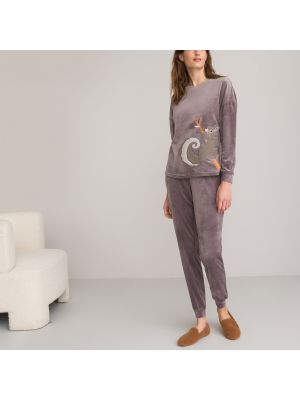 Pijama de terciopelo‏‏‎ de punto La Redoute Collections gris