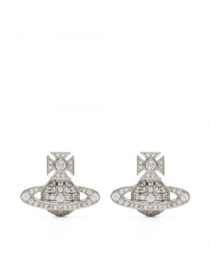 Auskarai su kristalais Vivienne Westwood sidabrinė