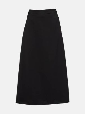 Falda midi de lana Wardrobe.nyc negro