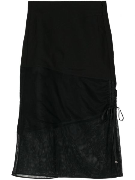 Μάλλινος μίντι φούστα Shiatzy Chen μαύρο