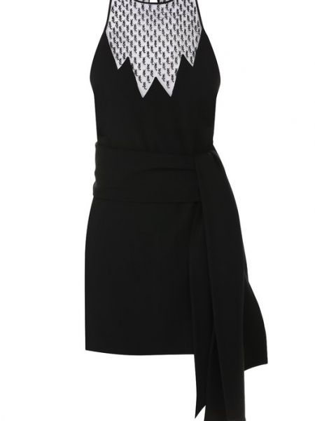 Шерстяное платье Saint Laurent черное