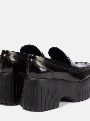 Pantofi loafer din piele cu dungi cu pană Hogan negru