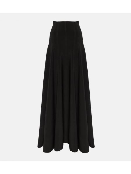 Falda larga de tela jersey Norma Kamali negro